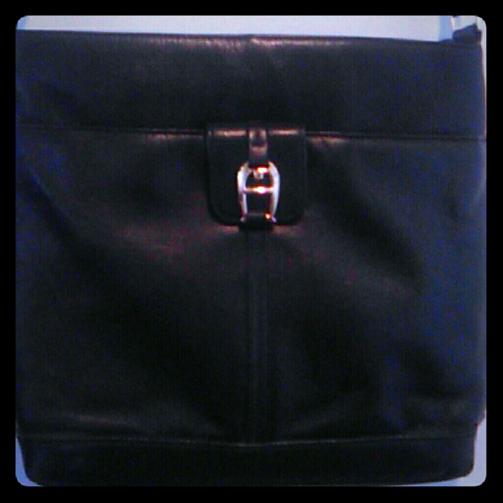 Etienne Aigner black leather handbag